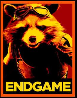 Avengers: Endgame Rocket Poster heren t-shirt - Zwart - 4XL