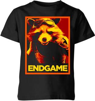 Avengers: Endgame Rocket Poster kinder t-shirt - Zwart - 110/116 (5-6 jaar) - S