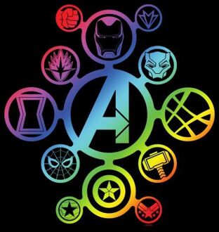 Avengers Rainbow Icon Dames T-shirt - Zwart - S