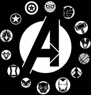 Avengers Team Logo Dames T-shirt - Zwart - 3XL