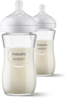 AVENT Glas Babyfles - Natural Response - 2 stuks - 240ml