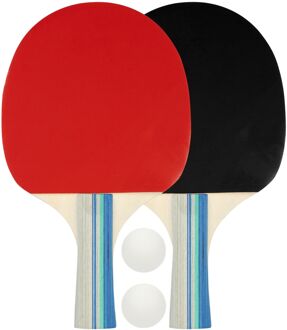 Avento Tafeltennis Set (2 spelers) rood - zwart - bruin - blauw - 1-SIZE