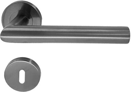 Avenue Deurkruk Op Rozet Courante - Staal - Grijs Titanium - Sleutelgat - 195 Mm