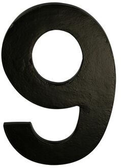 AVENUE huisnummer ‘9’ of ‘6’ in gelakt metaal 15cm | MATZWART