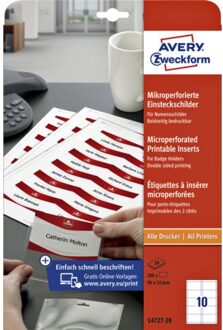 Avery Badgekaart Avery L4727-20 54x90mm microperforatie
