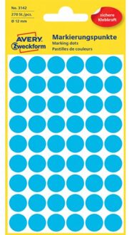 Avery Etiket Avery Zweckform 3142 rond 12mm blauw 270stuks