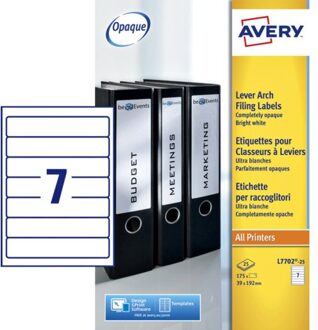 Avery Rugetiket Avery smal 39x192mm zelfklevend wit