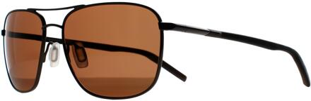 Aviator Heren Glimmend Gunmetal Mineral Polarized Drivers Bruin Spello - maat Grijs