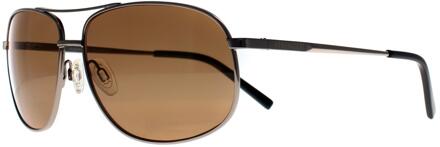 Aviator Heren Glimmend Gunmetal Saturn Polarized Drivers Sassari 2.0 - maat Grijs