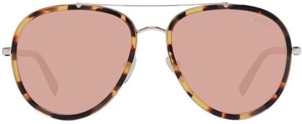 Aviator Zonnebril Schildpad Roze Lenzen - maat Bruin