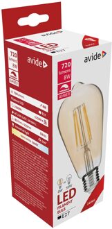 Avide LED Filament Globe Dimmable Amber Coating ST57 8W E27 360° Warmwit 2400K