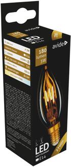 Avide LED Soft Filament Kaarslamp 3W, E14 Fitting 2700Kelvin 180 Lumen warmwit