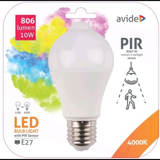 Avide Smart LED Peer A60 E27 Met Geïntegreerde PIR Bewegingssensor 10W 806 warmwit
