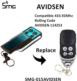 Avidsen 114253 Afstandsbediening Garagedeur Opener Poort 433.92 Mhz Rolling Code Avidsen 104251 104250 Garage Commando Zender