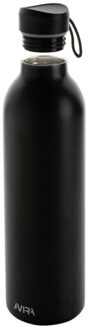 Avior gerecycled roestvrijstalen 1l waterfles Zwart - One size