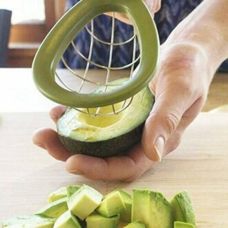 Avocado Dobbelstenen Kubus Rvs Slicer Vruchten Meloen Cutter Cuber Keukenapparatuur Plastic Handvat Gadgets Accessoires Gereedschap