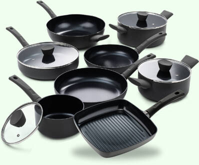 Avon Chef Culinair set - Pannenset 9 delig - Ergo grepen Grijs