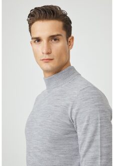 Avva Mannelijke Grijs Half Visser Kraag Effen Trui E005001 Xxl