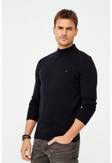 Avva Mannelijke Marineblauw Half Visser Kraag Effen Trui E005001 Xl