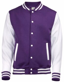 Awdis Paars met wit college jacket voor heren 2XL (46/56)