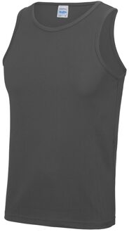 Awdis Sport singlet/hemd grijs voor heren - Hardloopshirts/sportshirts - Sporten/hardlopen/fitness/bodybuilding - Sportkleding top grijs voor mannen 2XL (46/56)