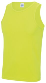 Awdis Sport singlet/hemd neon geel voor heren - Hardloopshirts/sportshirts - Sporten/hardlopen/fitness/bodybuilding - Sportkleding top neon geel voor mannen L (42/52)