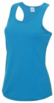 Awdis sport singlet voor dames - blauw - mouwloos shirtje - polyester - lucht doorlatend