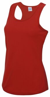 Awdis sport singlet voor dames - rood - mouwloos shirtje - polyester - lucht doorlatend