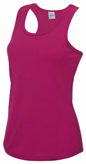 Awdis sport singlet voor dames - roze - mouwloos shirtje - polyester - lucht doorlatend