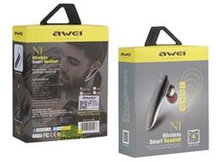 Awei N1 Mono Bluetooth Headset - Zwart / Grijs