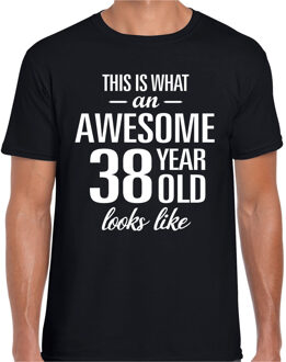 Awesome 38 year / 38 jaar cadeau t-shirt zwart heren L