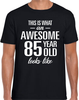 Awesome 85 year / 85 jaar cadeau t-shirt zwart heren S