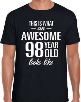 Awesome 98 year / 98 jaar cadeau t-shirt zwart heren L