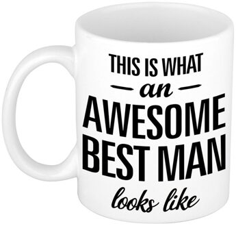 Awesome best man cadeau mok / beker voor je getuigen 300 ml - feest mokken Wit
