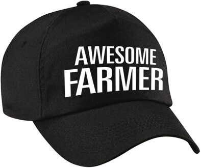 Awesome farmer cadeau pet / cap zwart voor volwassenen - Verkleedhoofddeksels