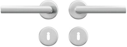 Axa Deurkruk Op Rozet Milan Curve - Aluminium - Zilver - Cilindergat - Diam. 52 Mm