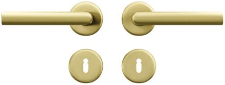 Axa Deurkruk Op Rozet Milan Curve Klik - Aluminium - Goud - Cilindergat - Diam. 52 Mm