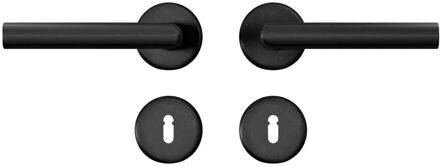 Axa Deurkruk Op Rozet Milan Curve Klik - Aluminium - Zwart - Cilindergat - Diam. 52 Mm