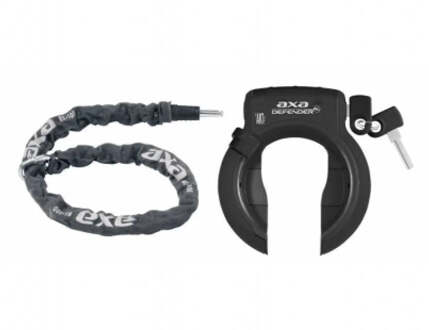 Axa Duo Deal AXA Defender Ringslot + RLC100 Plus insteekketting Zwart