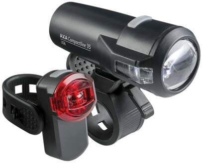 Axa Verlichtingsset Axa Compactline 35 USB oplaadbaar