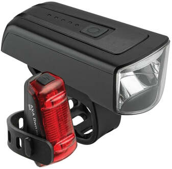 Axa Verlichtingsset Dwn Set 70 Lux USB-C oplaadbaar Zwart