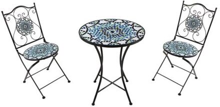 AXI Amélie 3-delige Mozaïek Bistroset Multikleur Bistro Set met tafel & 2 stoelen Oranje