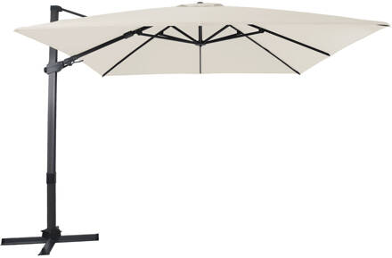 AXI Apollo Premium Zweefparasol rechthoekig 300x300 cm in Antraciet / Beige Parasol voor tuin met Aluminium Frame Bruin