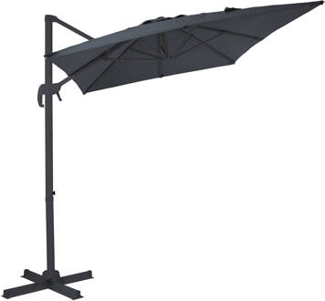 AXI Coco Zweefparasol Rechthoekig 200 x 300 cm in Antraciet / Grijs Parasol voor tuin met Aluminium Frame