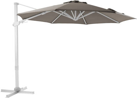 AXI Cyrus Premium Zweefparasol Rond Ø 300 cm in Wit / Taupe Ronde Parasol voor tuin met Aluminium Frame Beige