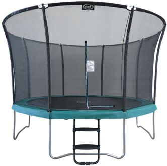 AXI Denver Trampoline met ladder & veiligheidsnet Ø 366 cm Groen Onground trampoline op palen voor kinderen