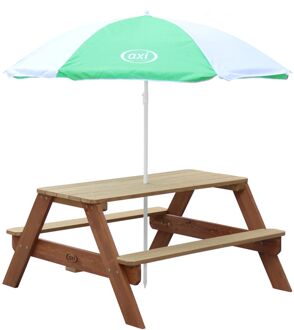 AXI Kinderpicknicktafel Nick met parasol bruin