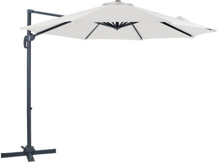 AXI Marisol Zweefparasol Rond Ø 300 cm in Antraciet / Beige Ronde Parasol voor tuin met Aluminium Frame