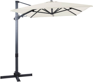 AXI Milad Premium Zweefparasol rechthoekig 200x300 cm in Antraciet / Beige Parasol voor tuin met Aluminium Frame Bruin