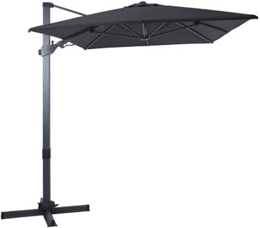 AXI Milad Premium Zweefparasol rechthoekig 200x300 cm in Antraciet / Grijs Parasol voor tuin met Aluminium Frame